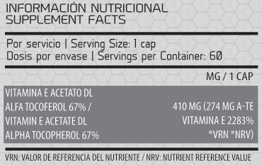 COMPLEX VITA E INFORMACION NUTRICIONAL